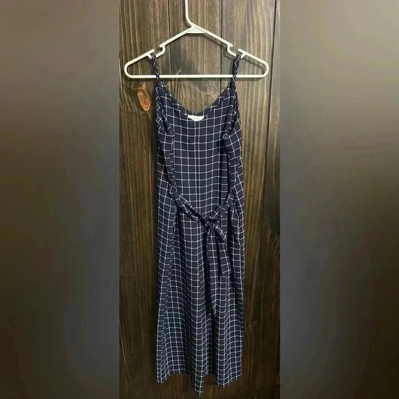 Navy Tie-waist Jumpsuit-Size:Medium - Picture 2 of 7